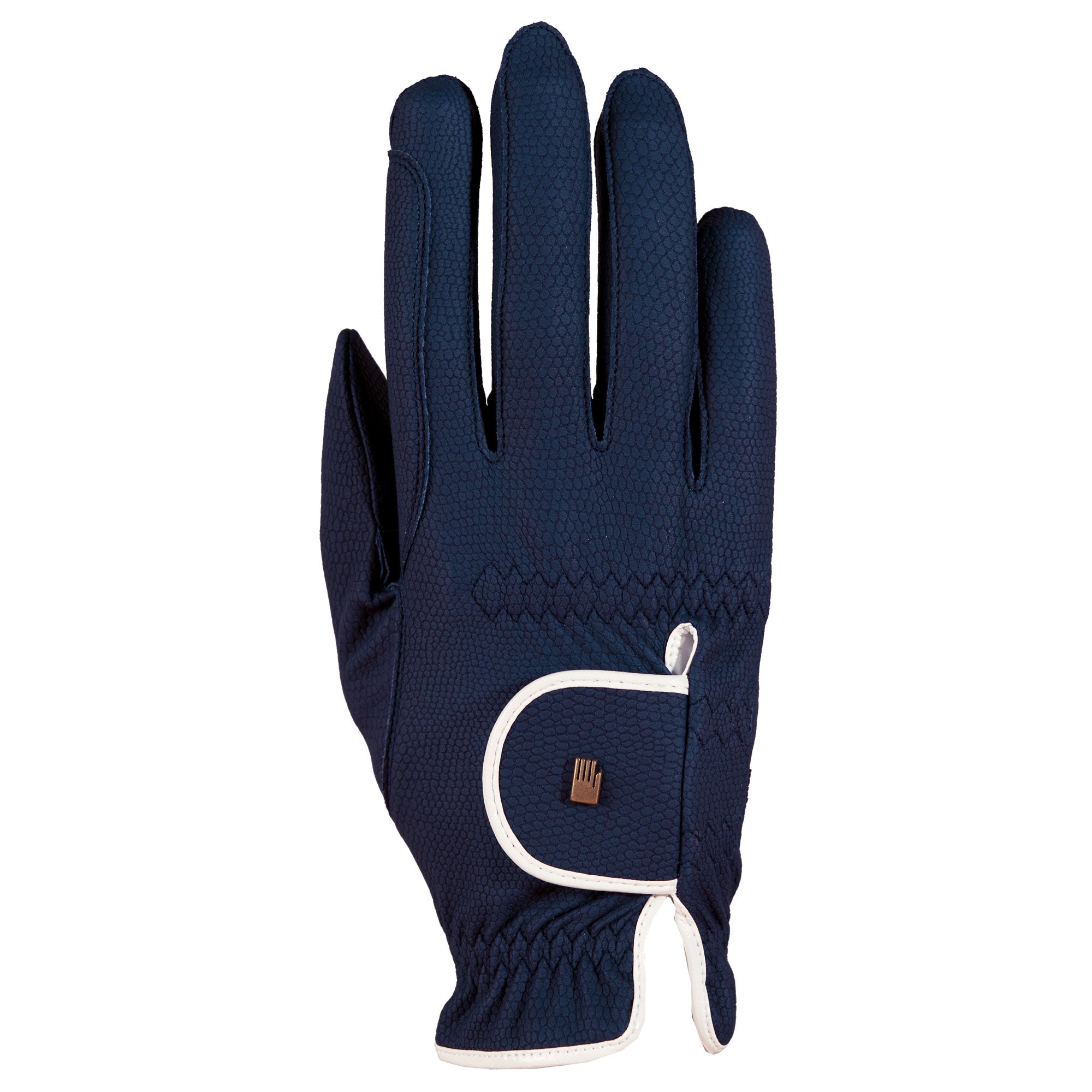 white Roeckl Sports Lona Riding Gloves on a white background