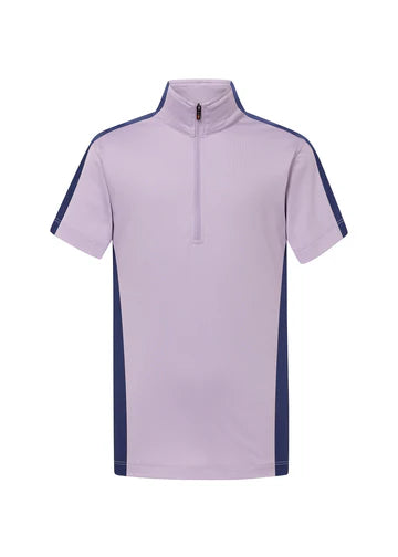 Front view of the Kerrits Kids Agility Coolcore Short Sleeve Solid Shirt in the color Lunar Lilac