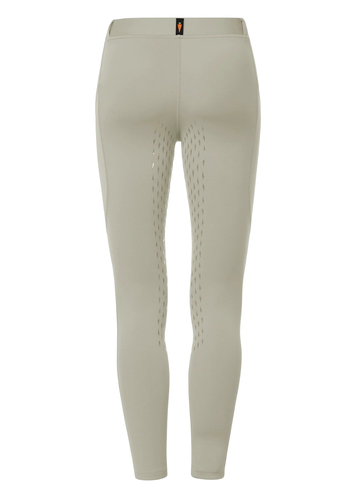 Back view of the tan Kerrits Kids Coolcore Full Seat Tech Tights on a white background