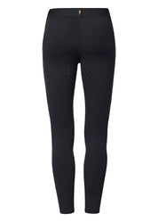 Back view of the black Kerrits Kids Coolcore Full Seat Tech Tights on a white background