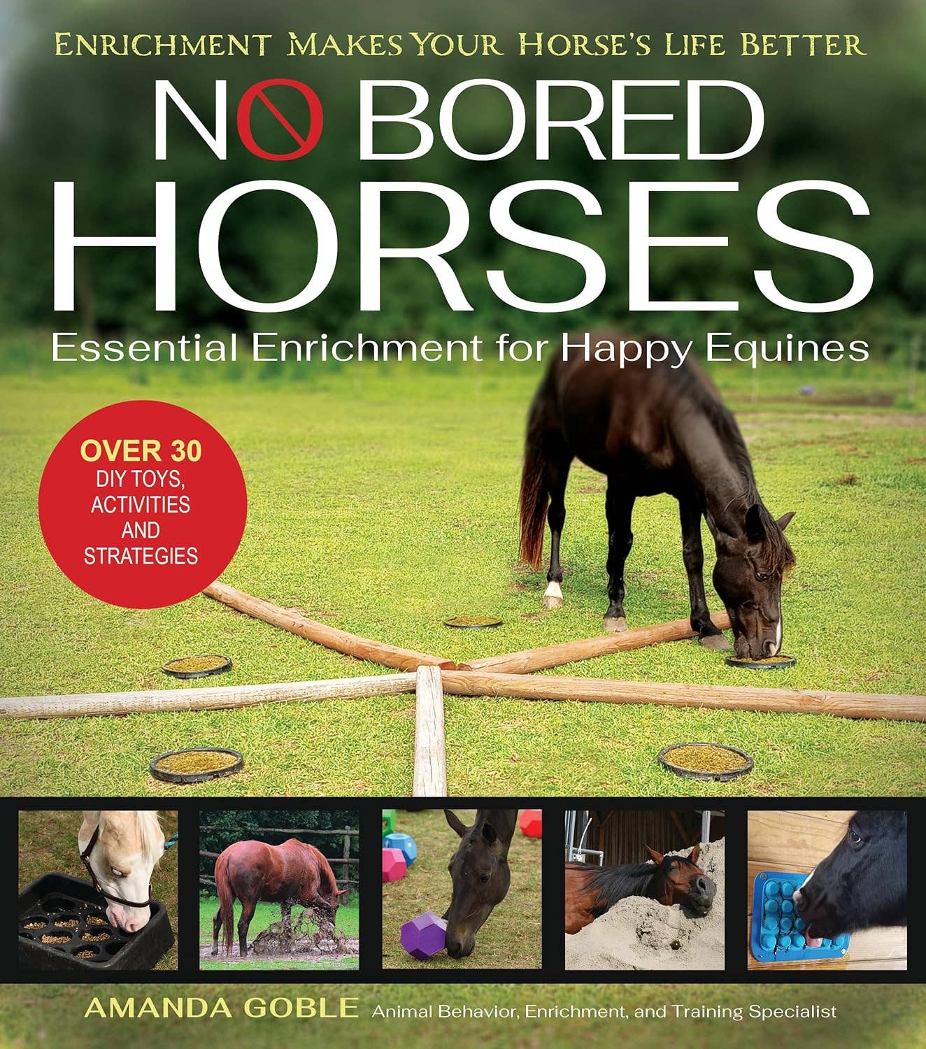 View of the front cover of the Amanda Goble No Bored Horses Book