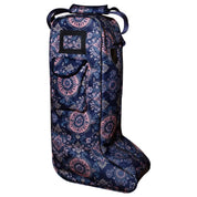Front view of the Navy Paisley Ovation Boot Bag on a plain background