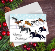 View of the Winter Fox Hunting Horse Hollow Press Holiday Greeting Card