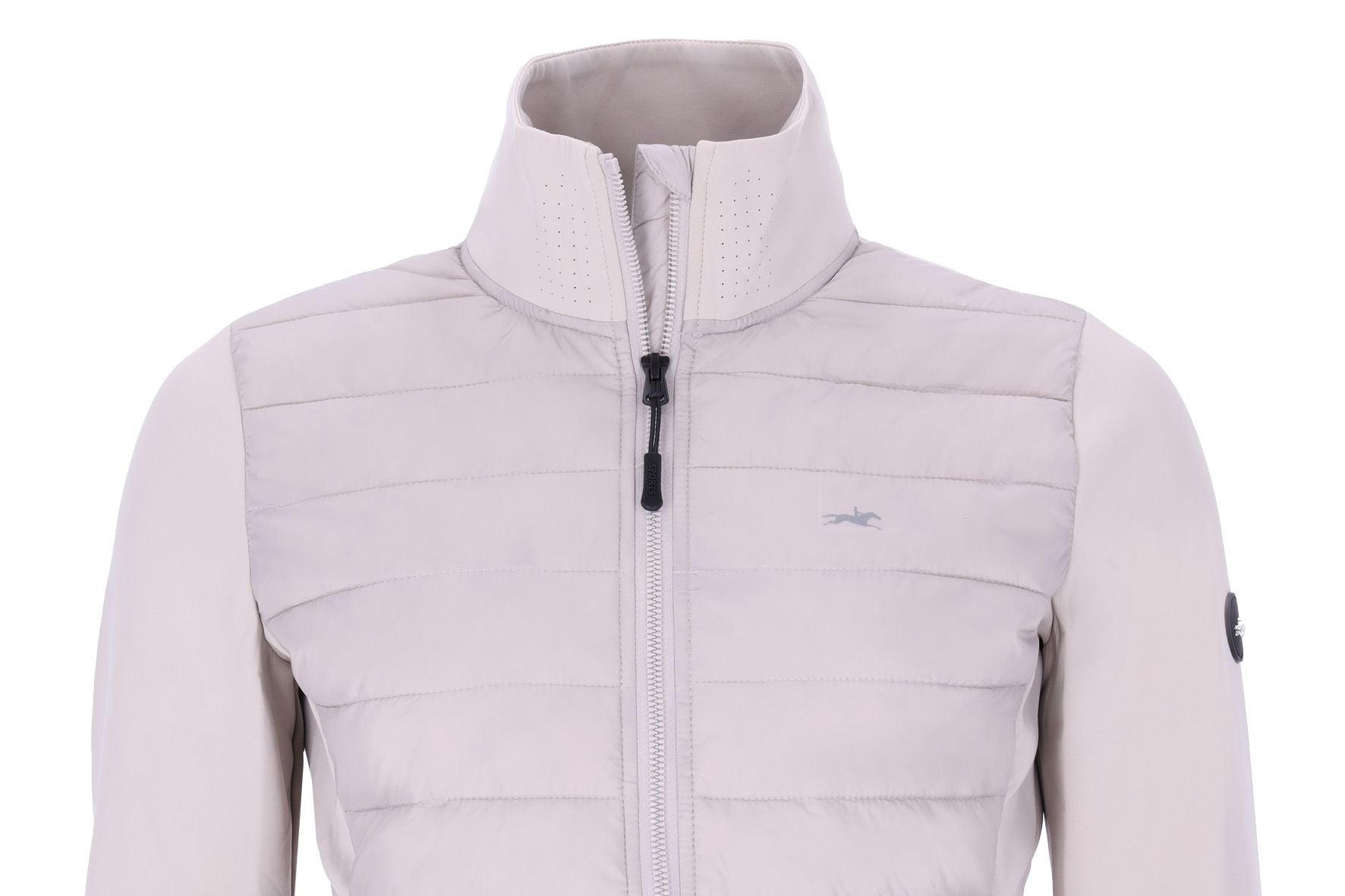 Close-up front view of the stone Schockemohle Svenja Jacket on a white background 
