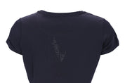 Close-up back view of the Black Schockemohle Nola T-Shirt on a white background