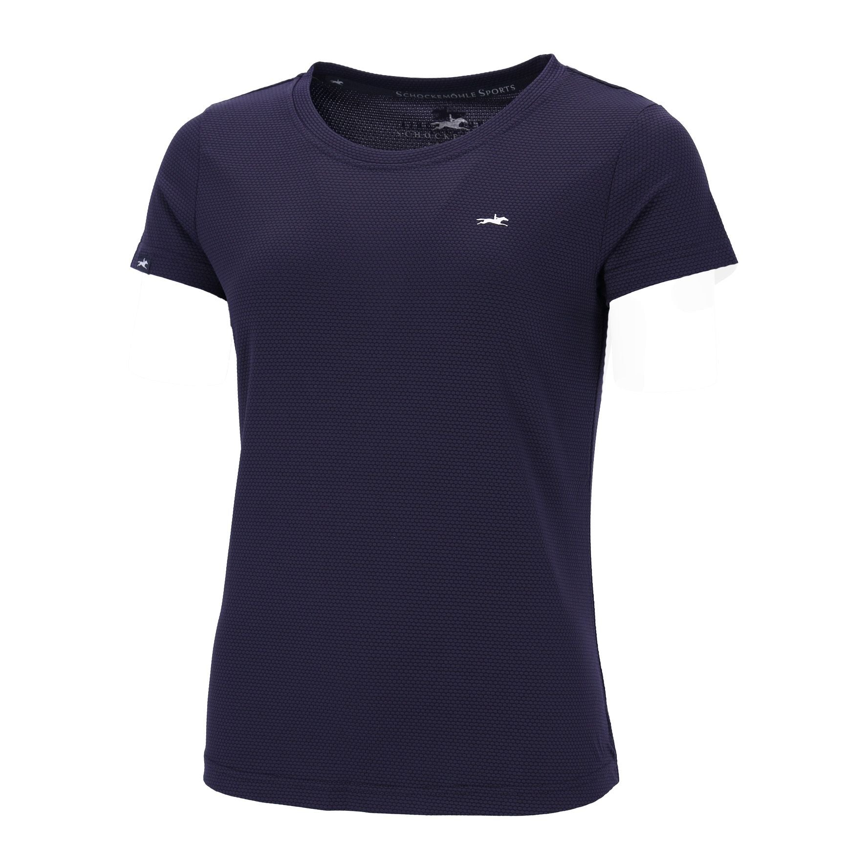 Front view of the Dark Navy Schockemohle Jessy T-Shirt on a white background