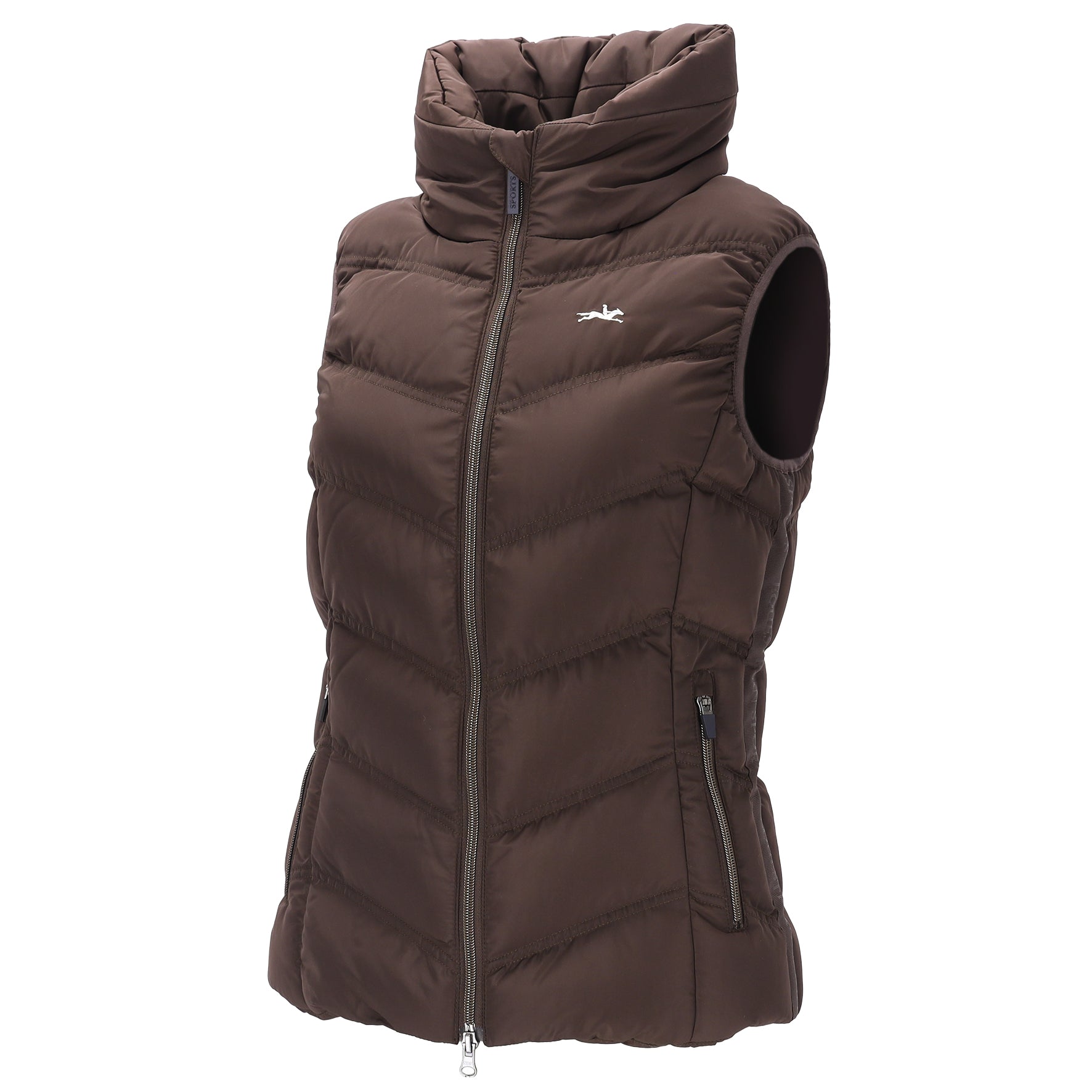Front view of the Mocca Schockemohle Marleen Vest on a white background