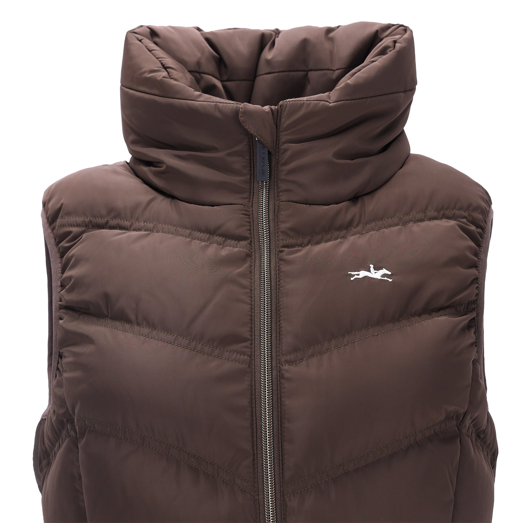 Close-up front view of the Mocca Schockemohle Marleen Vest on a white background