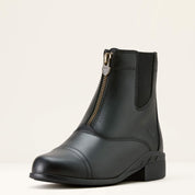 Angled front view of the Ariat Kids' Scout Zip Paddock Boot on a plain background