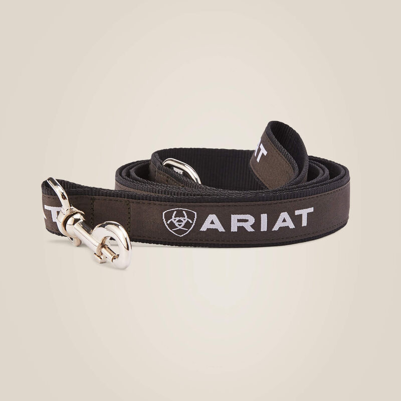 View of the Black/Rebar Gray Ariat Dog Leash on a plain background