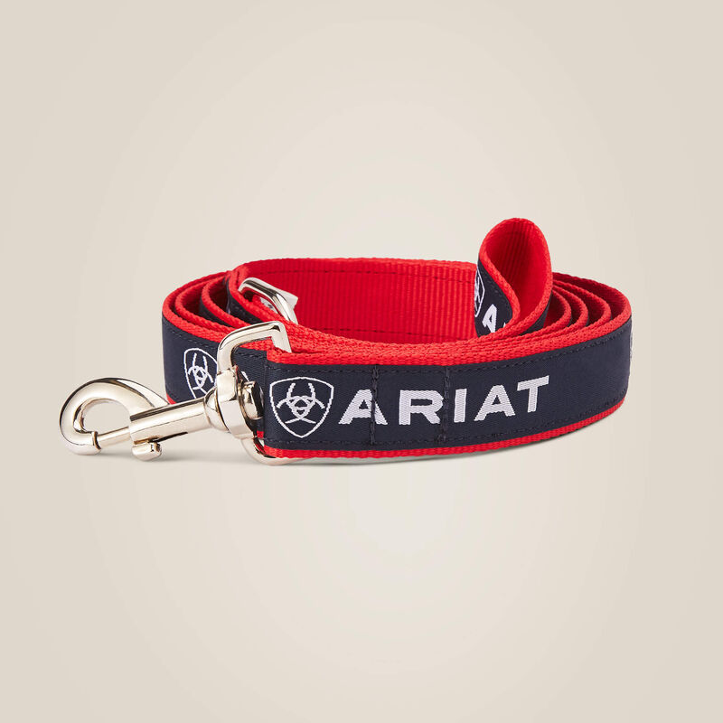 View of the Team Ariat Dog Leash on a plain background