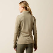 Back view of a model wearing the Winter Twig Ariat Team EQ 1/2 Zip Pullover on a plain background