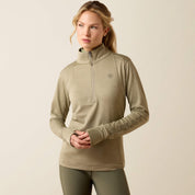 Front view of a model wearing the Winter Twig Ariat Team EQ 1/2 Zip Pullover on a plain background
