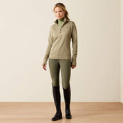 Front view of a model wearing the Winter Twig Ariat Team EQ 1/2 Zip Pullover on a plain background