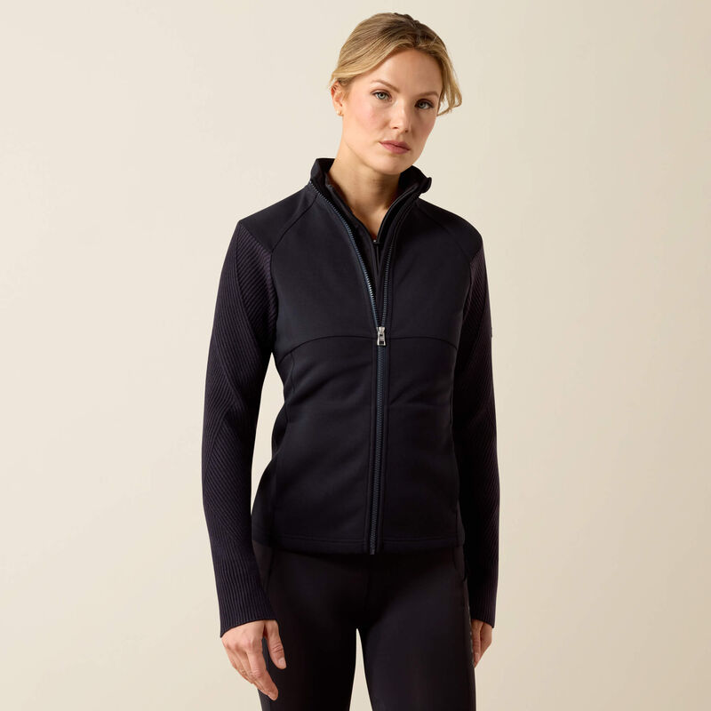 Front view of a model wearing the Ariat Skadi Full Zip