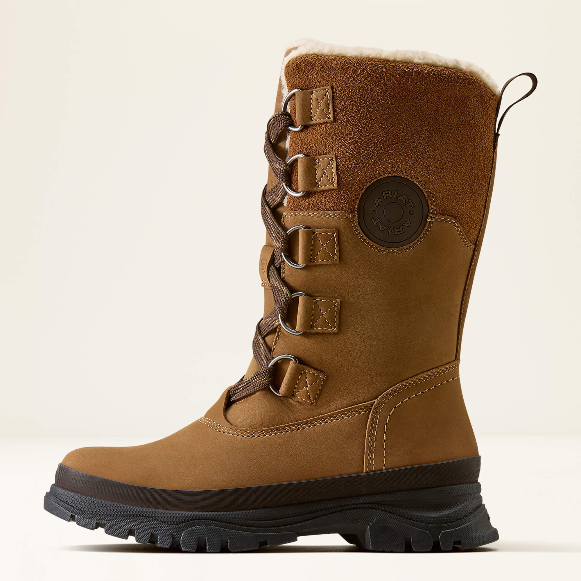 Side view of the Dark Earth Ariat Wetherby H20 Insulated Boot on a plain background