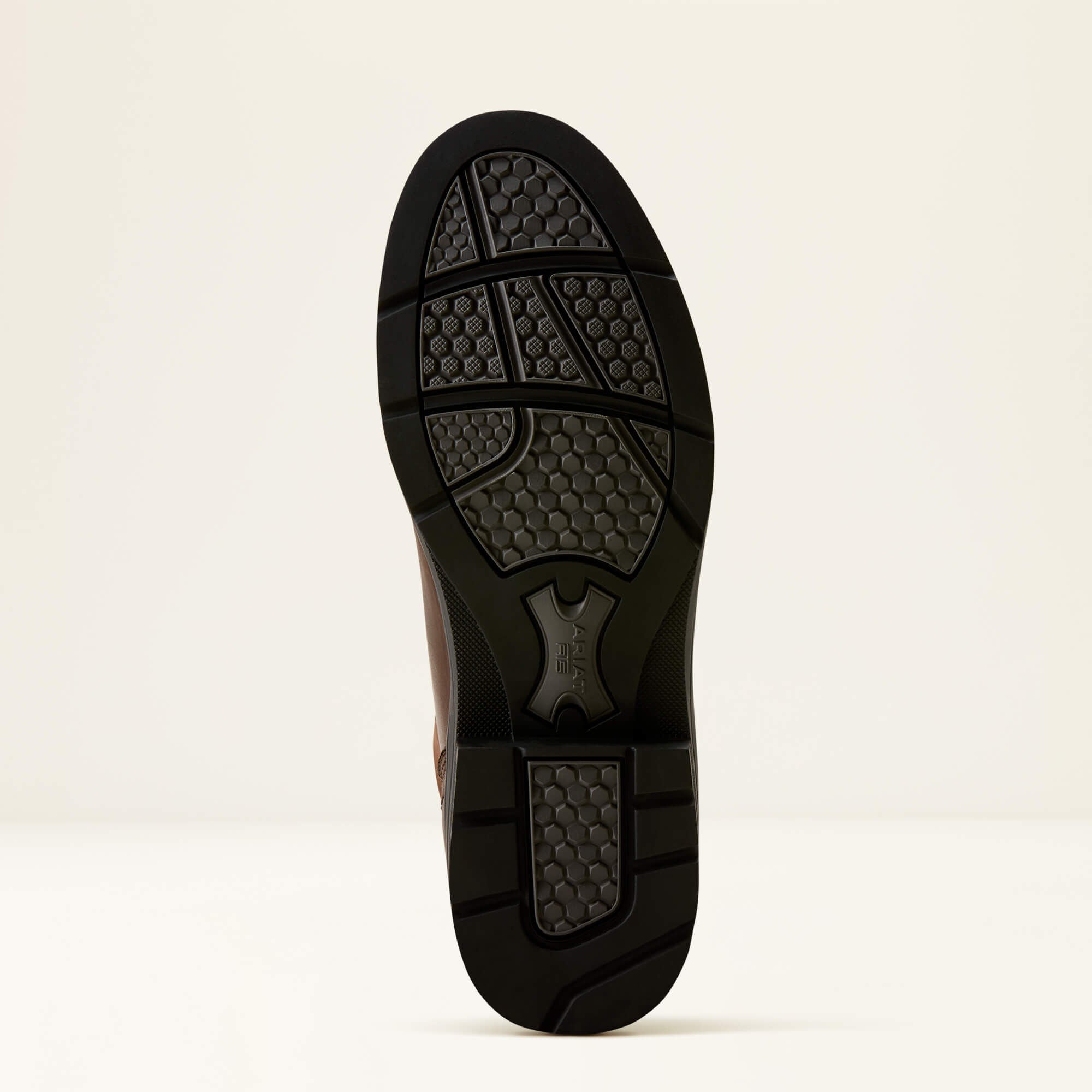 Bottom view of the Tobacco Brown Ariat Wythburn H20 Boot on a plain background