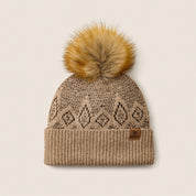 Front view of the Earth Heather Ariat Willow Beanie on a plain background