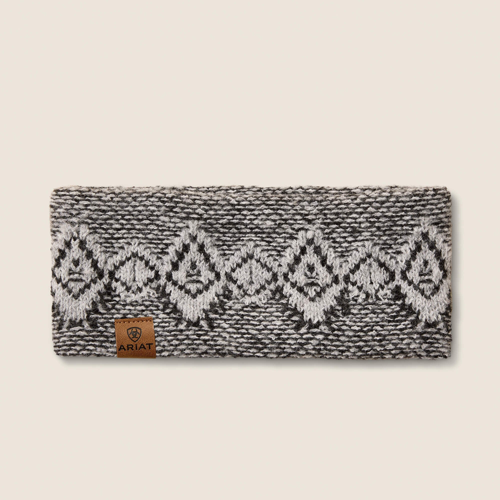View of the Grey Heather Ariat Willow Headband on a plain background