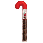 View of the 10 oz tube of Stud Muffins Candy Cane Horse Treats on a white background