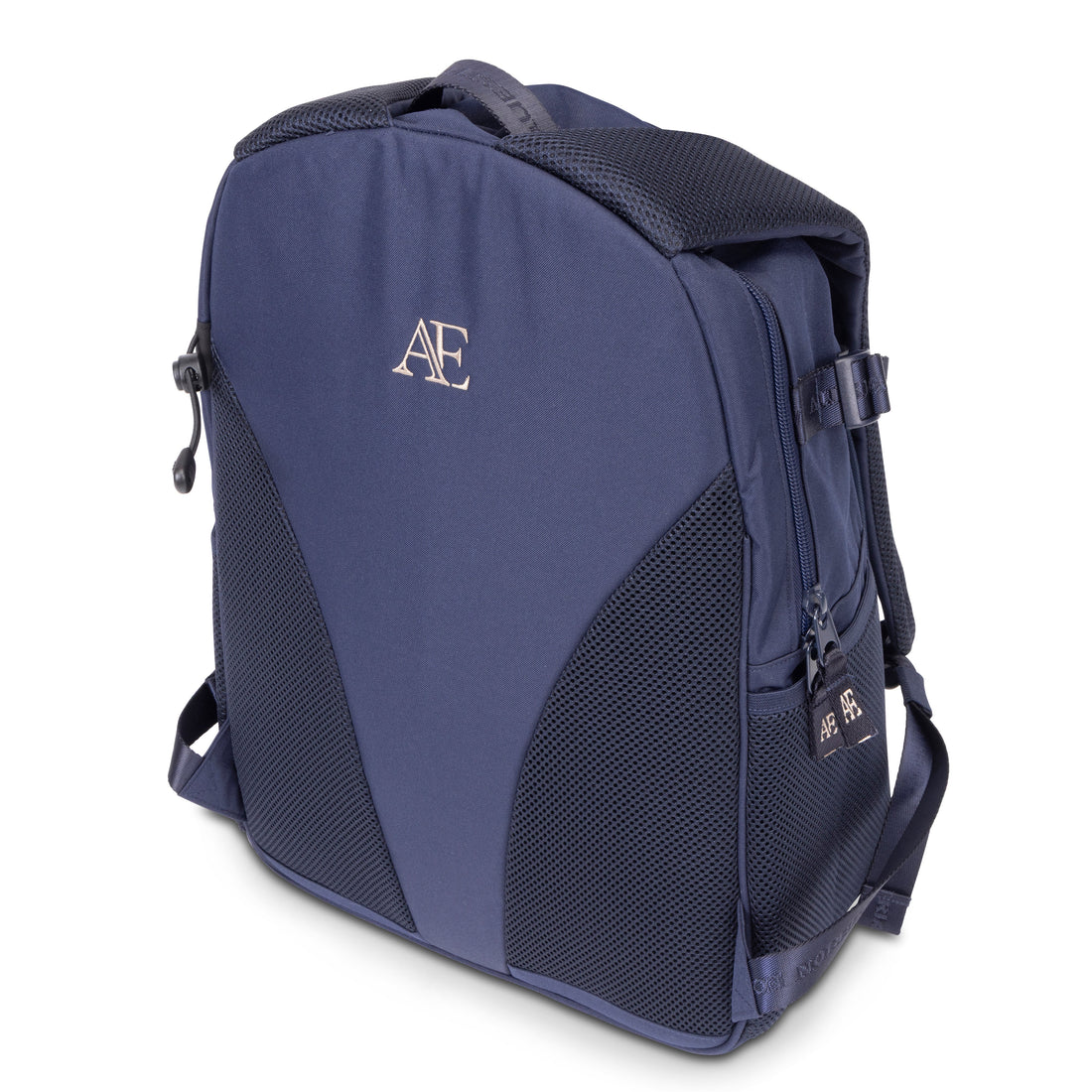 Back view of the Navy Aubrion Equestrian Back Pack on a white background