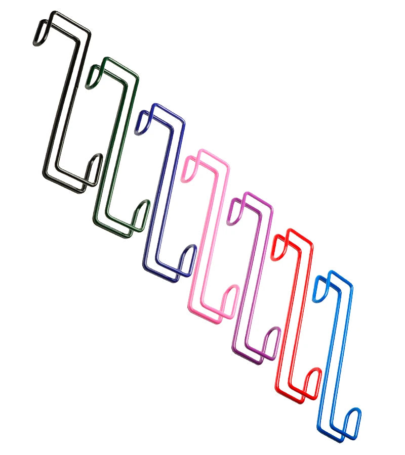 View of the assorted colors of the Jacks Tack Hook on a white background