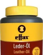 Front view of a jar of Effax Leather Oil on a white background