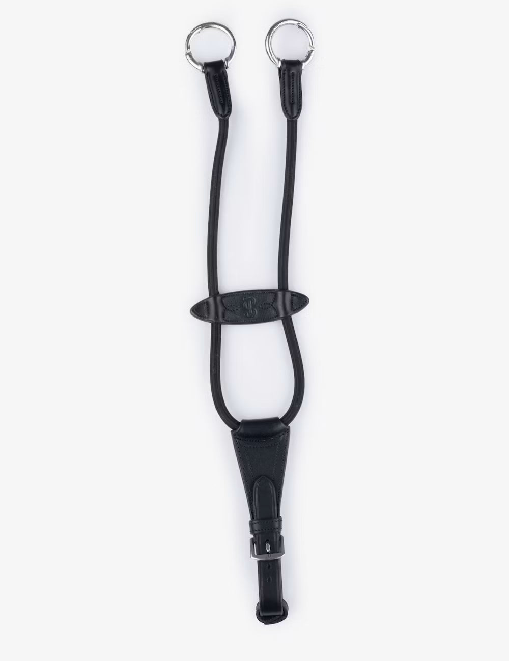 Full view of the black PS of Sweden Lisbon Elastic Martingale Bib on a plain background