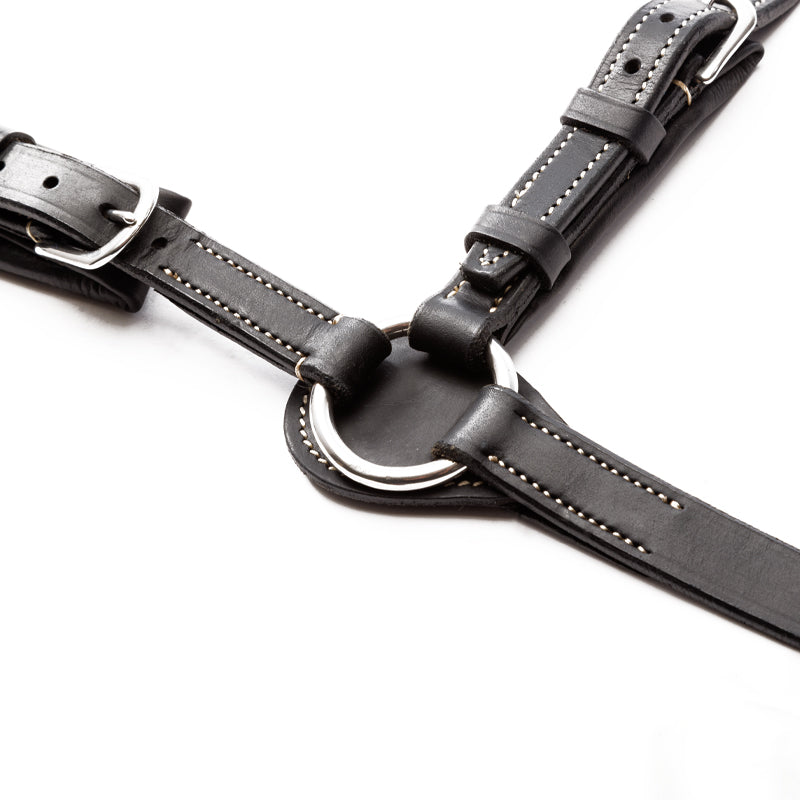 Close-up view of the Black Kavalkade Jerome Breastplate on a white background