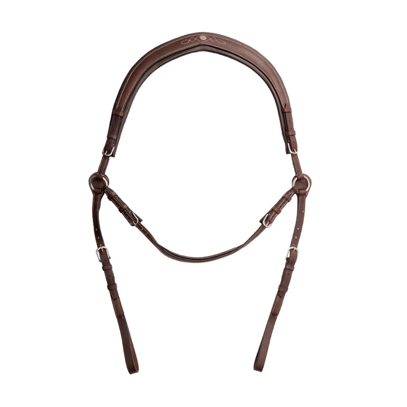 Full view of the Brown Kavalkade Jerome Breastplate on a white background