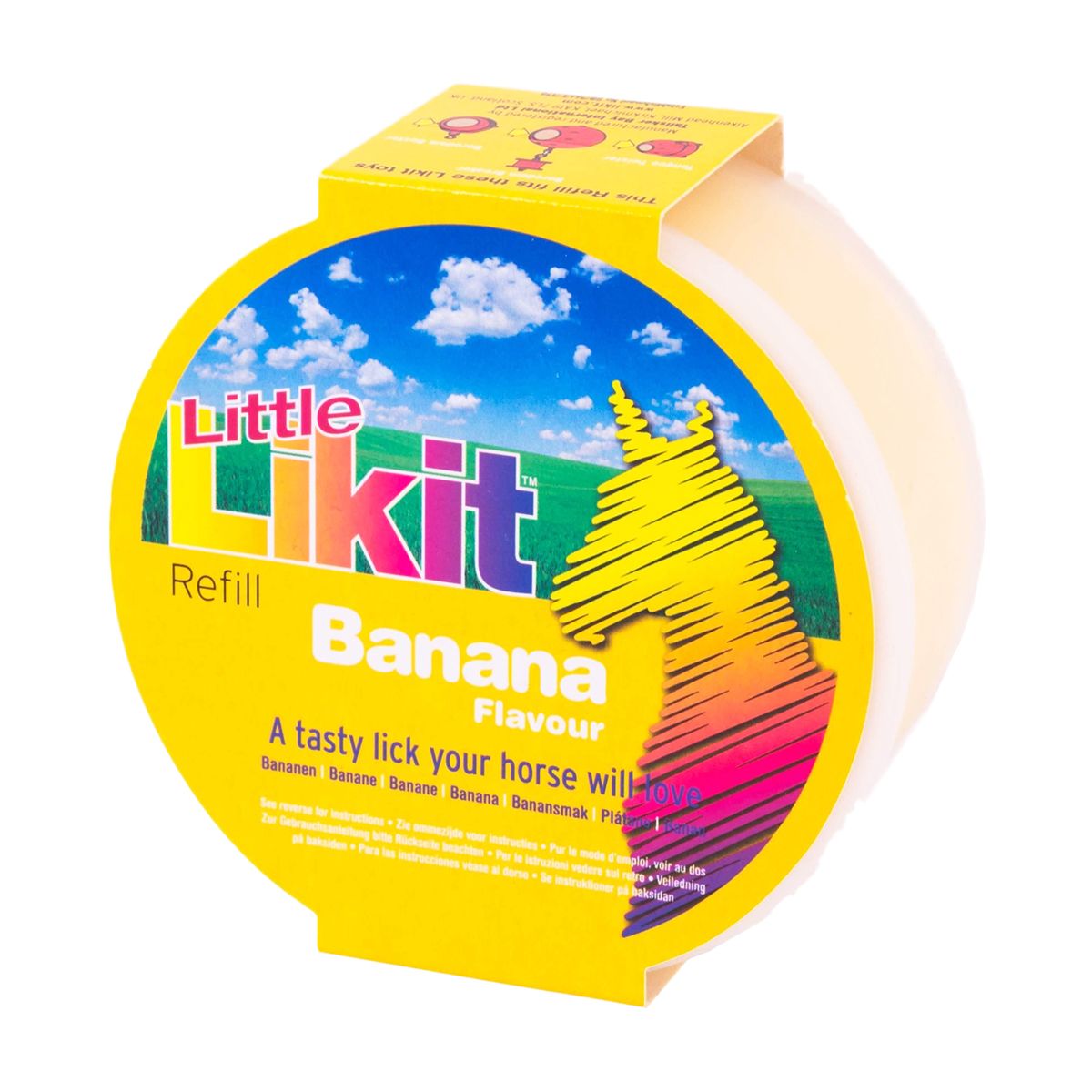 View of the Banana Little Likit Refill on a white background
