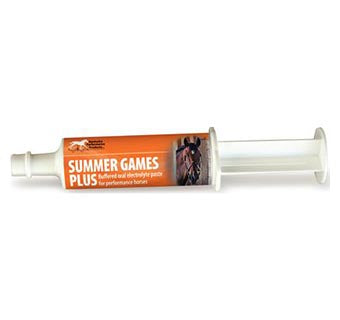 View of a tube of Summer Games Plus Electrolytes Paste on a white background