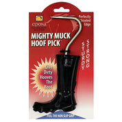 Front view of the Epona Mighty Muck Hoof Pick in its original package on a white background