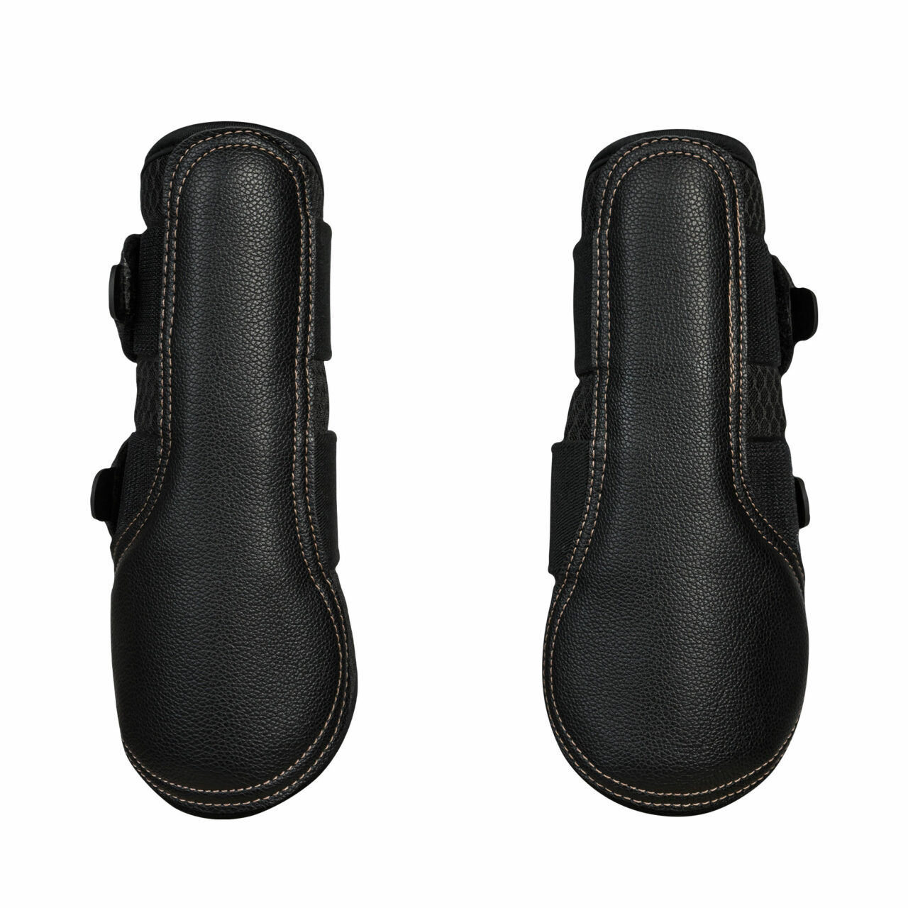Side-by-side views of the black Back on Track Deep Nights Brush Boots on a white background