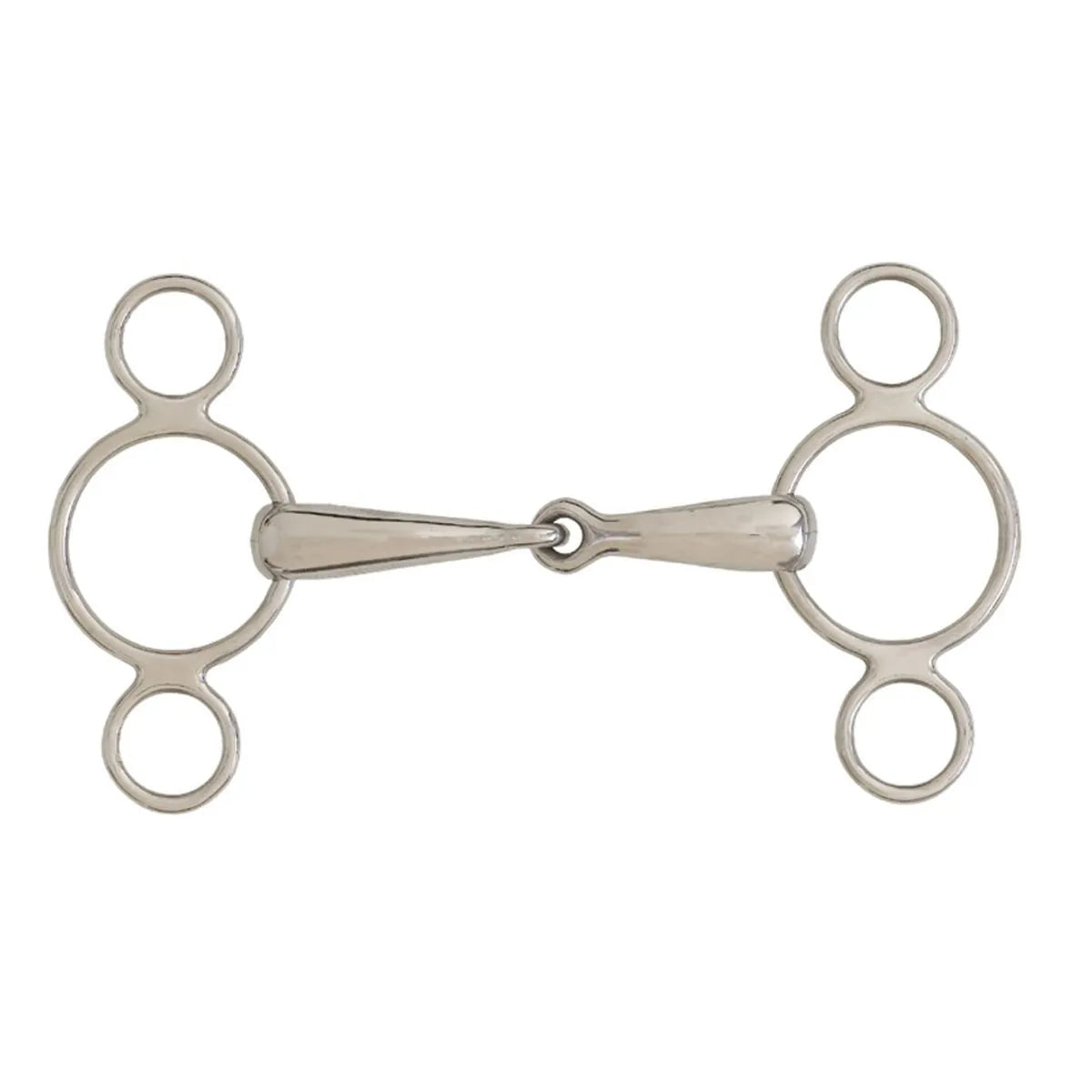 Full view of the Centaur Single Jointed 2-Ring Gag on a white background