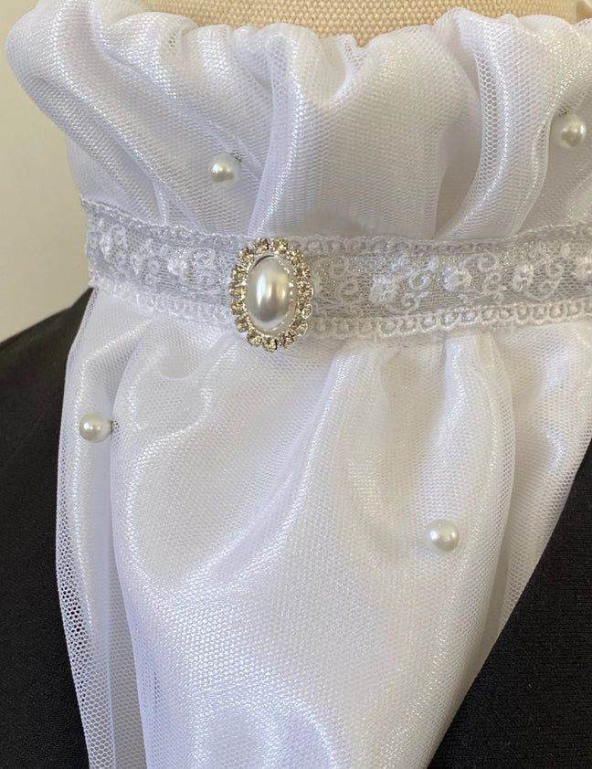 Front closeup view of the Heavenly Horse Designs Tilly Euro Dressage Stock Tie