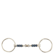 Full view of the BR Double Jointed Loose Ring Sweet Iron Snaffle on a white background