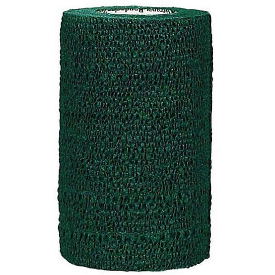 View of the Hunter Green 3M Vetrap Bandaging Tape on a white background