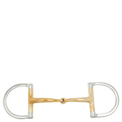 Full view of the 14 mm BR Dee Ring Soft Contact Single Jointed Curved Snaffle on a white background