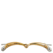 Full view of the 14 mm BR Dee Ring Soft Contact Single Jointed Curved Snaffle on a white background