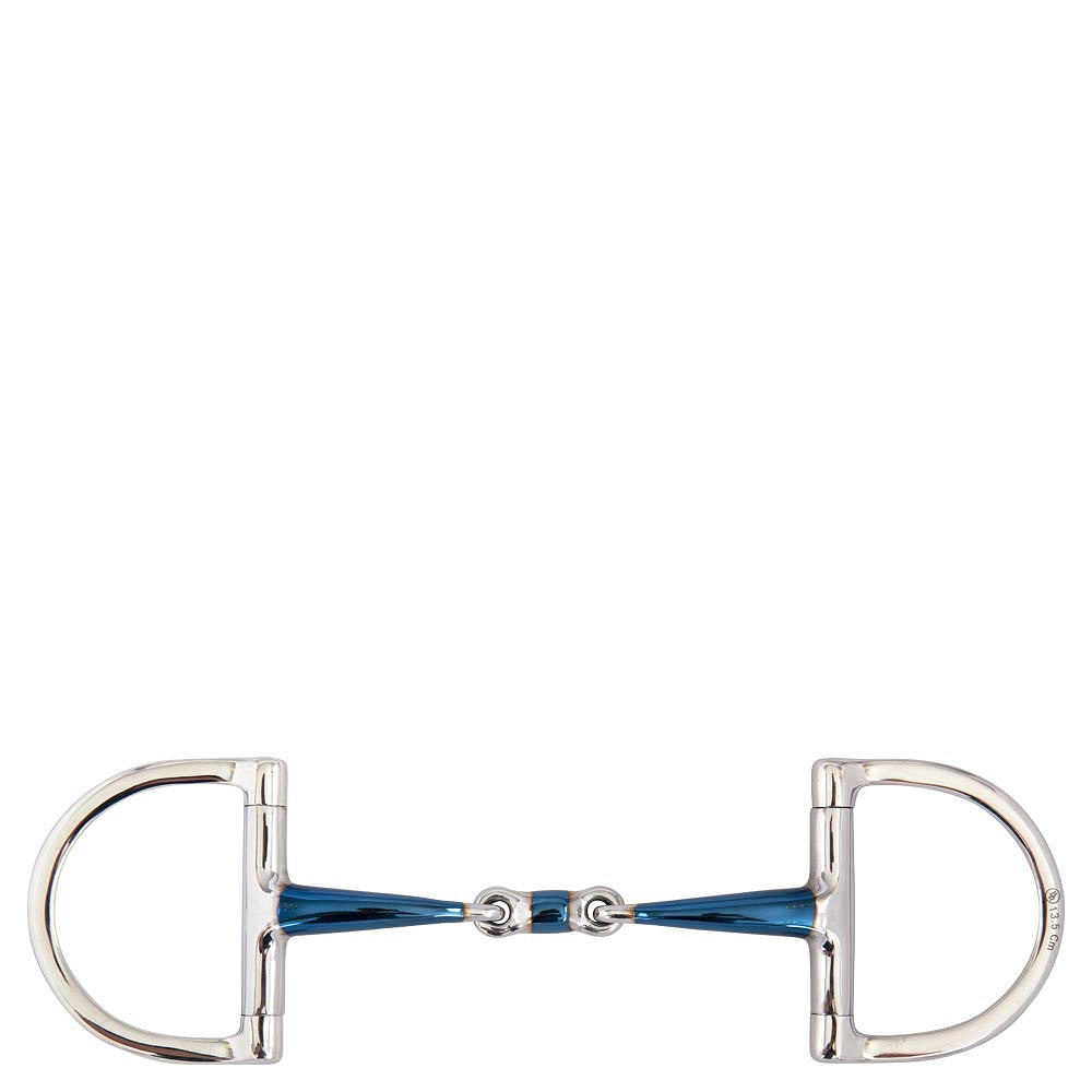 Full view of the BR Double Jointed D-Ring Sweet Iron 14 mm on a white background