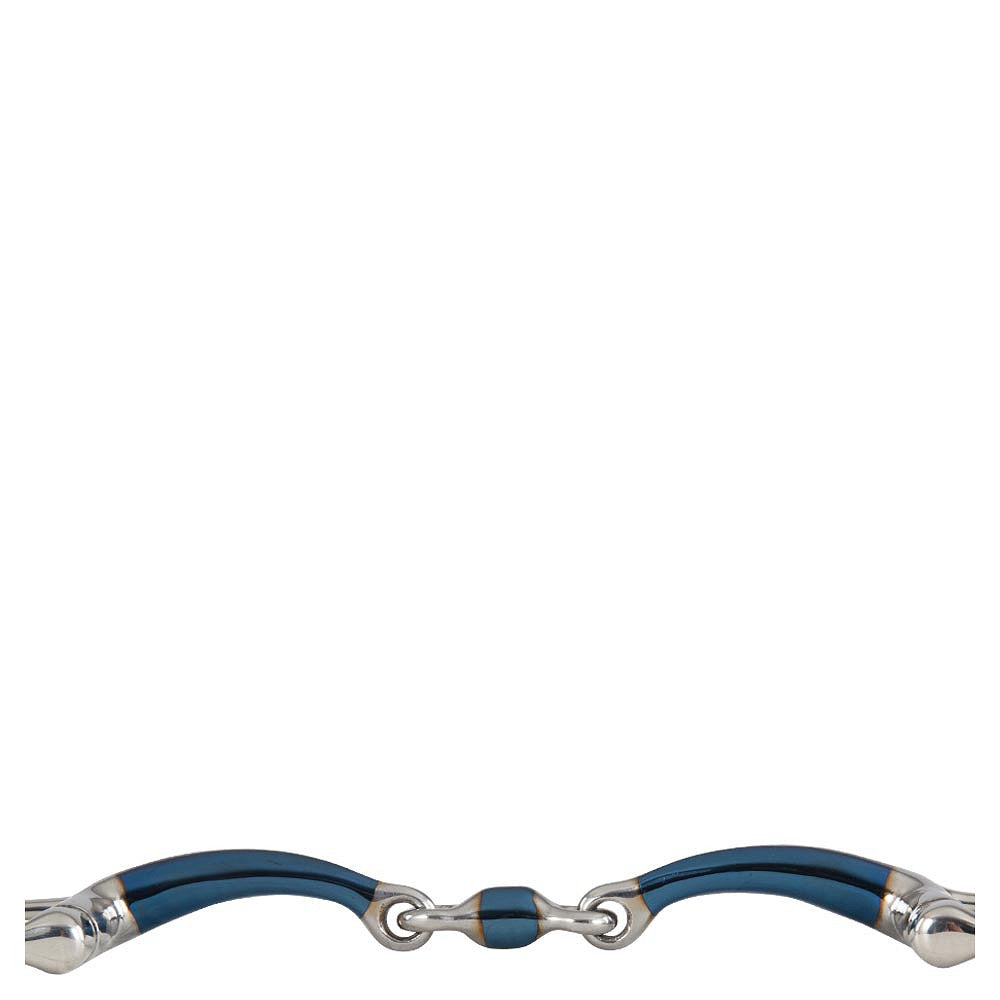 Full view of the BR Double Jointed D-Ring Sweet Iron 14 mm on a white background