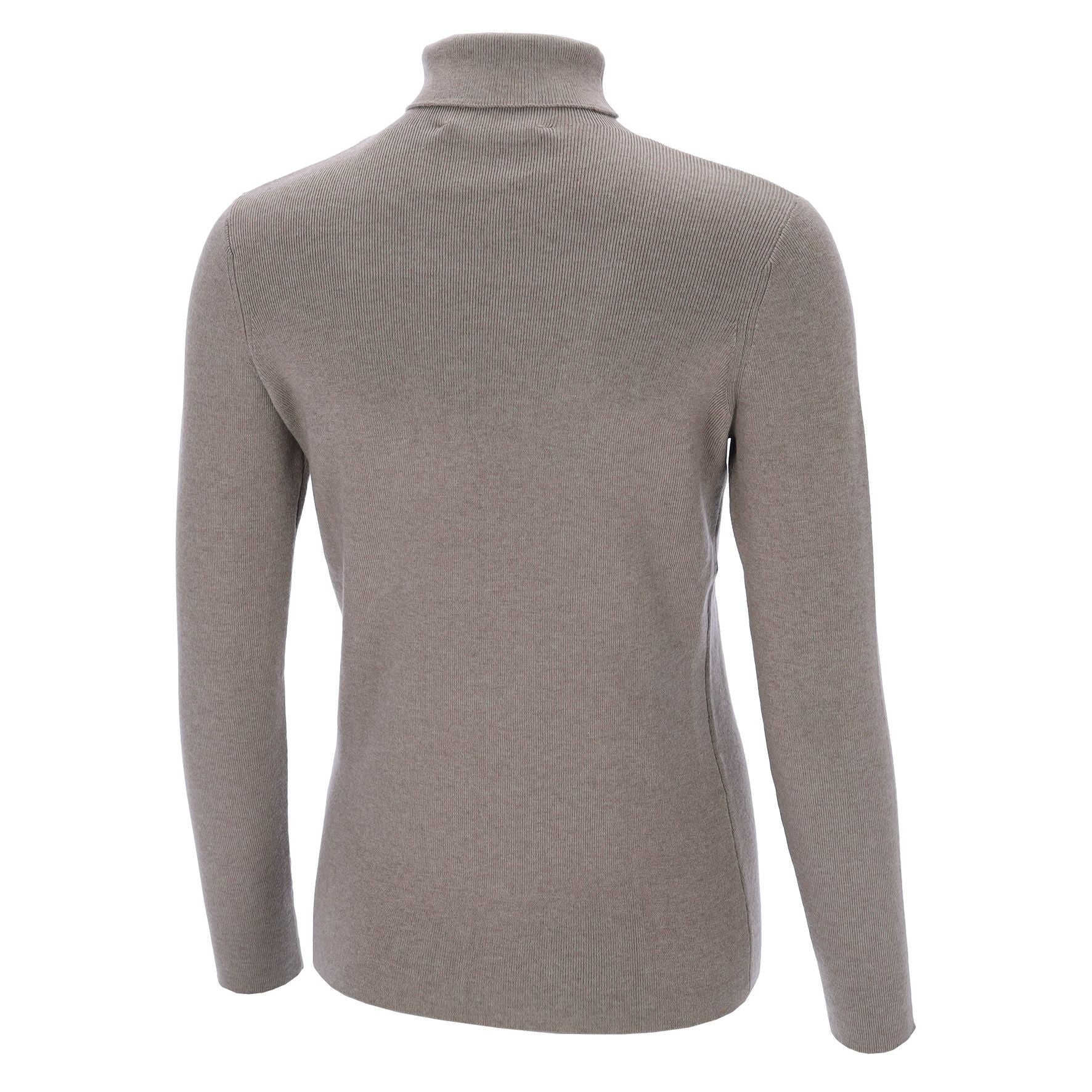Back view of the Hazel Schockemohle Josie Turtleneck Sweater on a white background