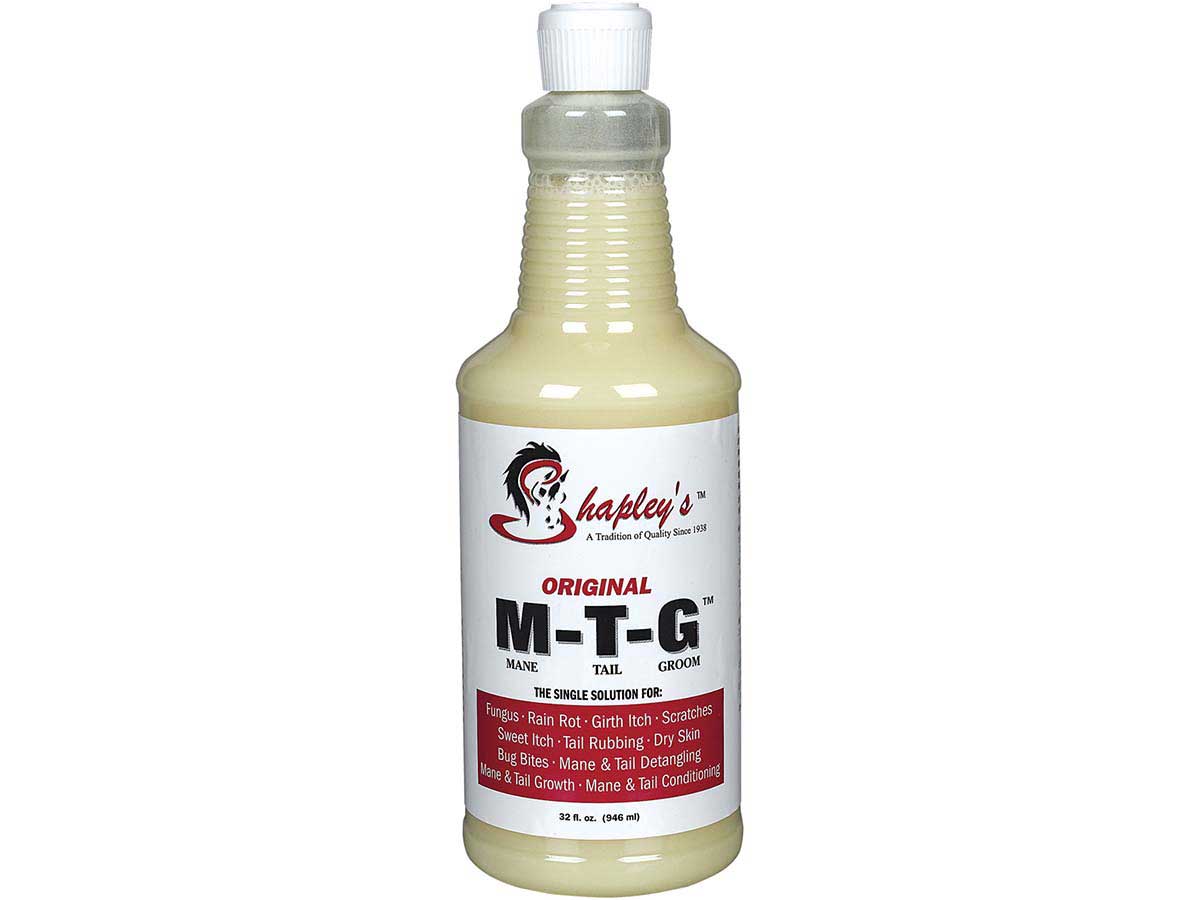 Front view of a 32 oz bottle of Shapley's Original M-T-G on a white background