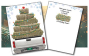 View of the Hay Truck Horse Hollow Press Holiday Greeting Card