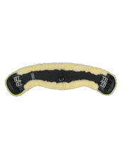 View of the NSC Natural Sheepskin Moon Dressage Girth on a white background