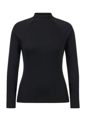 Front view of the Black Kerrits Align Textured Mock Neck on a white background