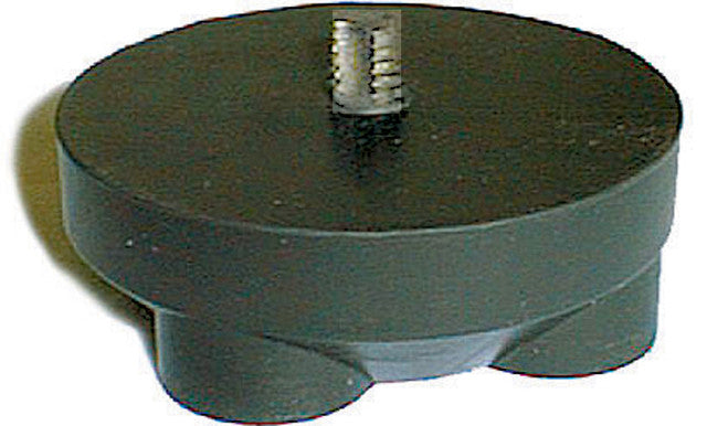 View of the black Nunn Finer Safety Spin Tap on a white background