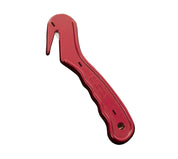 View of the Red Equi-Essentials Bale Cutter Yard Knife on a plain background