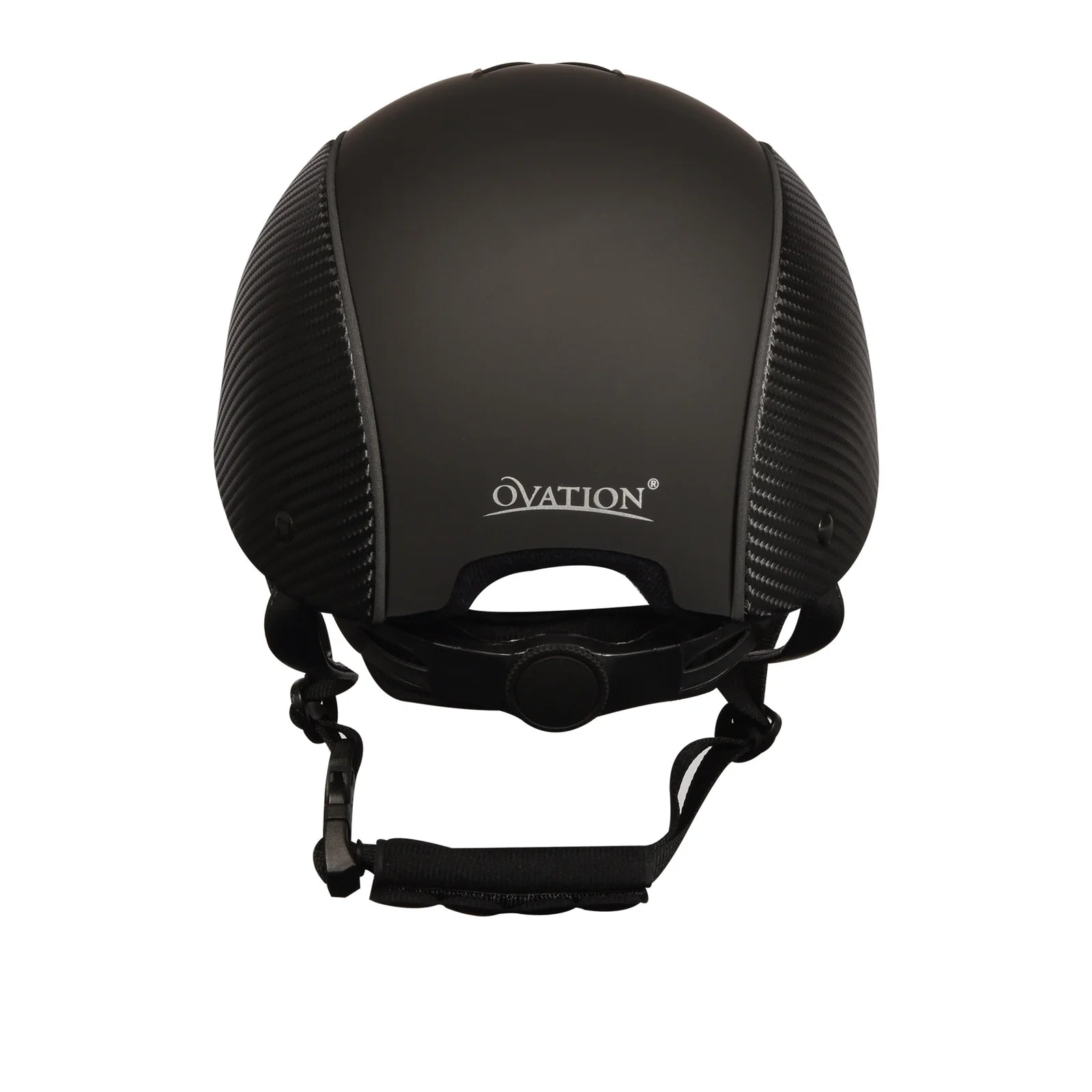 Back view of the Ovation Sync with Carbon Fiber Helmet on a white background